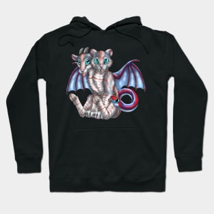 Chimera Cubs: Red on Blue Tabby Hoodie